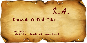 Kaszab Alfréda névjegykártya